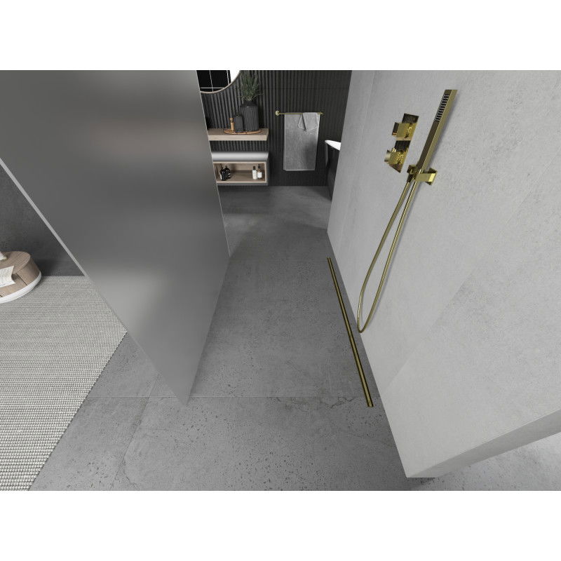 Mexen Kioto свободно стояща душ кабина 100 x 200 cm, матирана 8 мм, златна - 800-100-002-50-30