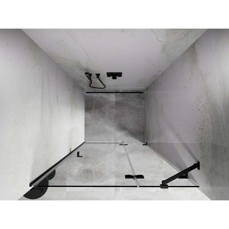 Mexen Lunar врати за душ кабина, дясно отваряне, 110 cm, прозрачни, черни - 834-110-000-70-00-P