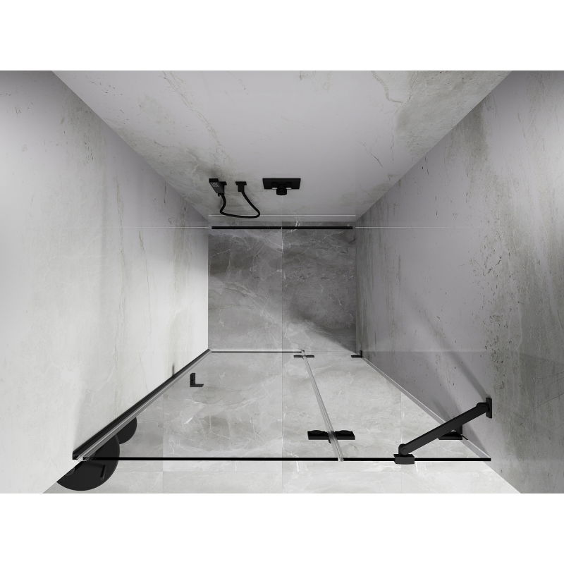 Mexen Lunar, десни врати за душ, отваряеми 85 см, прозрачен, gun metal - 834-085-000-95-00-P