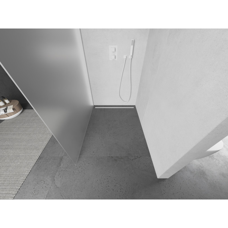 Mexen Kioto душ кабина Walk-in 100 x 200 см, матирана 8 мм, бяла - 800-100-101-20-30