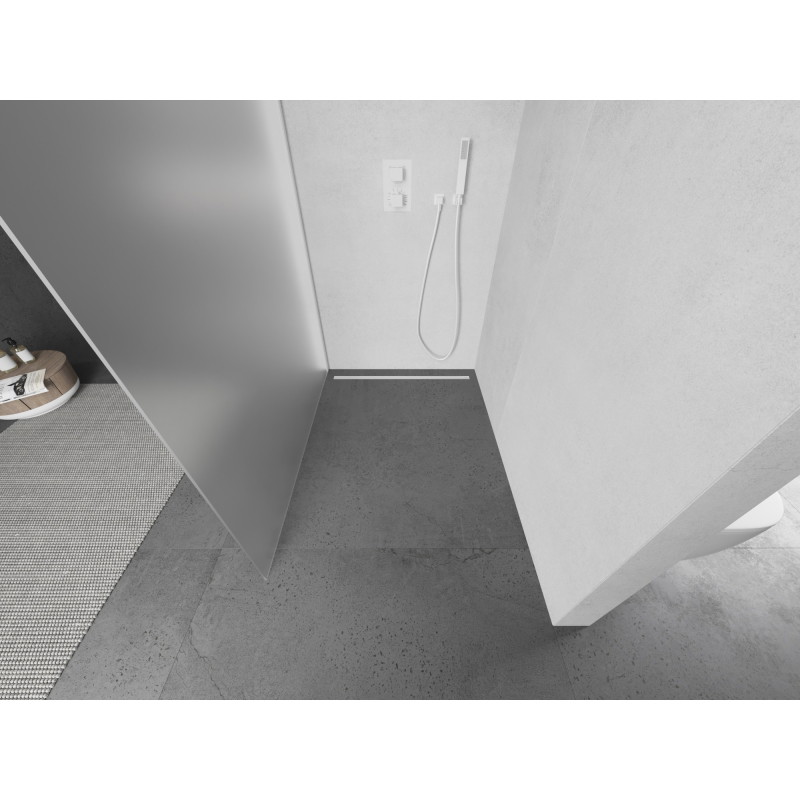 Mexen Kioto душ стена Walk-in 110 x 200 cm, матирано 8 mm, бяло - 800-110-101-20-30