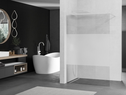 Mexen Kioto душ-стена Walk-in 80 x 200 см, прозрачна/матирана 8 мм, бяла - 800-080-101-20-35