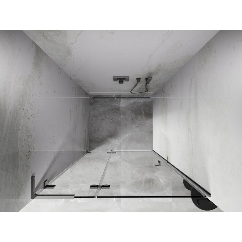 Mexen Lunar L сгъваеми душ врати ляви 120 см, прозрачни, хром - 834L-120-000-01-00-L