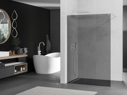 Мексен Киото стена за душ Walk-in 90 x 200 см, графит 8 мм, бяла - 800-090-101-20-40