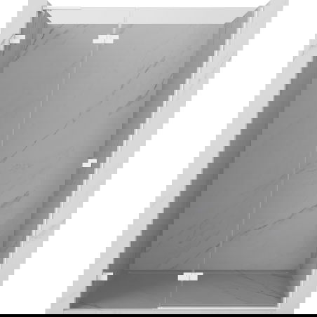 Mexen Lunar L ляви отварящи се душ врати 135 см, прозрачни, бели - 834L-135-000-20-00-L