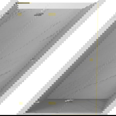 Mexen Lunar L плъзгащи се душ врати леви 135 см, прозрачни, златисти - 834L-135-000-50-00-L