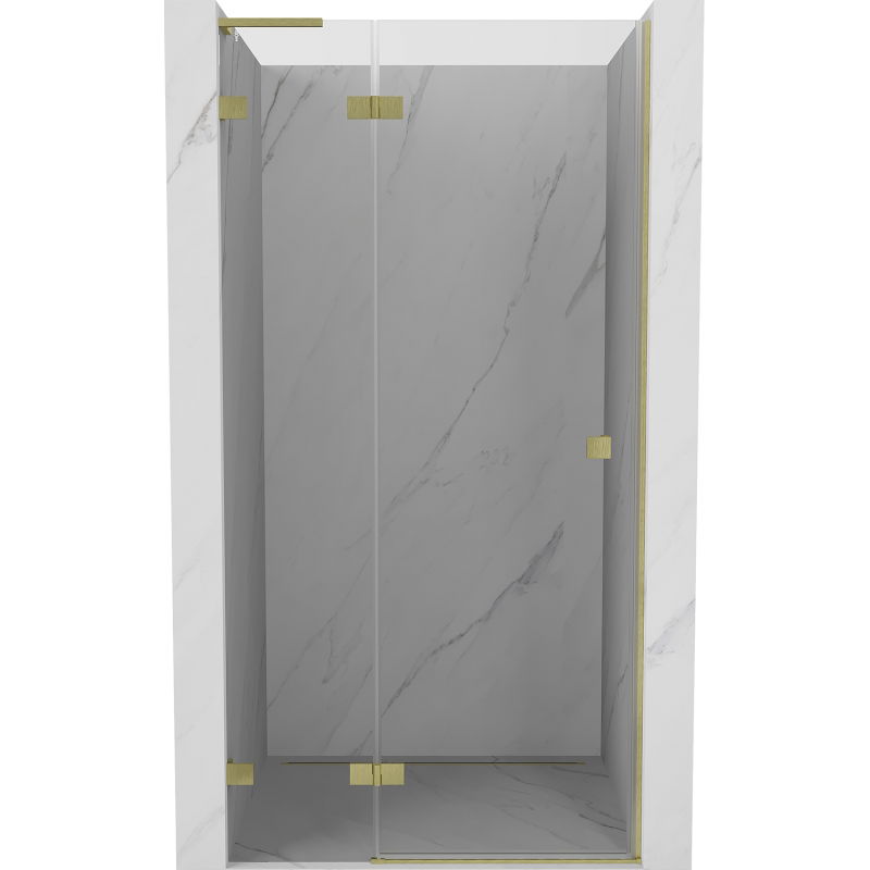 Mexen Lunar L лява душ-преграда 95 см, прозрачна, матово златно - 834L-095-000-55-00-L