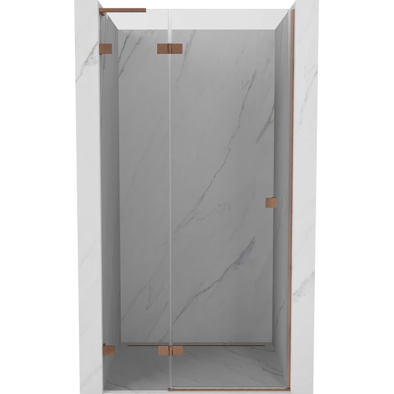 Mexen Lunar L лява душ кабина вратичка 85 см, прозрачна, четка мед - 834L-085-000-65-00-L