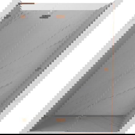 Mexen Lunar L лява душ кабина с отваряща се врата 130 см, прозрачна, матиран мед - 834L-130-000-65-00-L