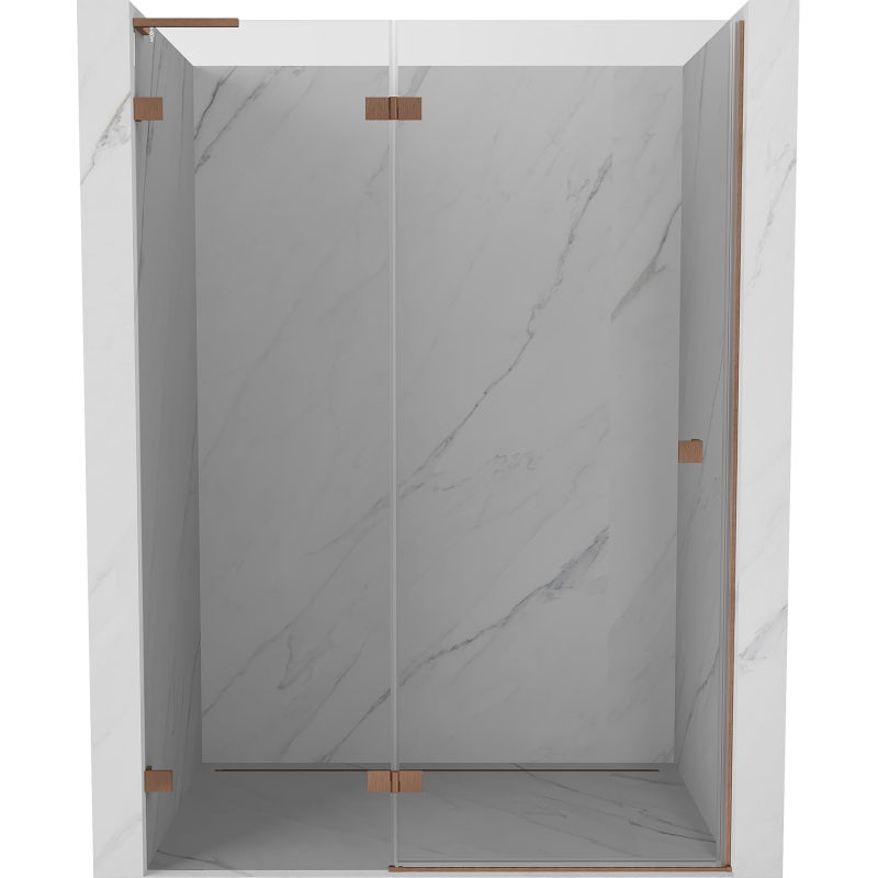 Mexen Lunar L ляви душ врати, прозрачни, матирана мед - 834L-135-000-65-00-L