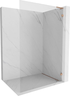 Mexen Lunar L Стенна душ система Walk-in дясна 70 x 200 см, прозрачна 8 мм, четкана мед - 830L-070-000-65-00-P
