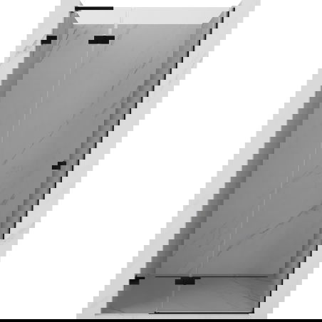 Mexen Lunar L лява отваряема врата за душ 85 cm, прозрачна, черна - 834L-085-000-70-00-L