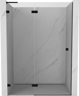Mexen Lunar L ляви душ врати, отворяеми 140 см, прозрачни, черни - 834L-140-000-70-00-L