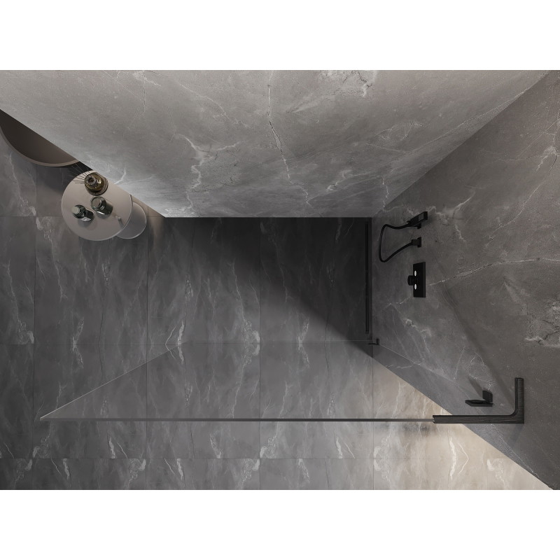 Mexen Lunar L Душ стена Walk-in дясна 100 x 200 см, прозрачно 8 мм, четка сиво от