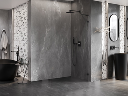 Mexen Lunar L душ панел Walk-in дясна 100 x 200 см, прозрачно 8 мм, черно - 830L-100-000-70-00-P
