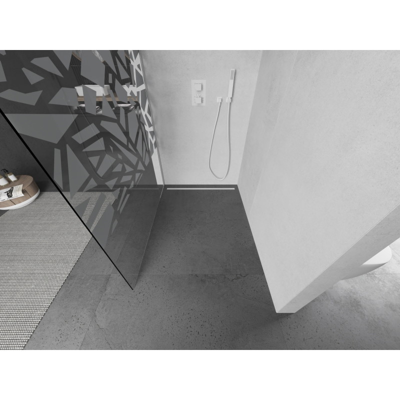 Mexen Kioto стенна преграда за душ Walk-in 70 x 200 cm, бял модел 8 mm, бяла - 800-070-101-20-85