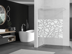 Mexen Kioto стена душ Walk-in 70 x 200 см, бял шаблон 8 мм, бяла - 800-070-101-20-85