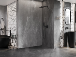 Mexen Lunar L душ стена Walk-in дясна 110 x 200 cm, прозрачна 8 mm, gun metal - 830L-110-000-95-00-P