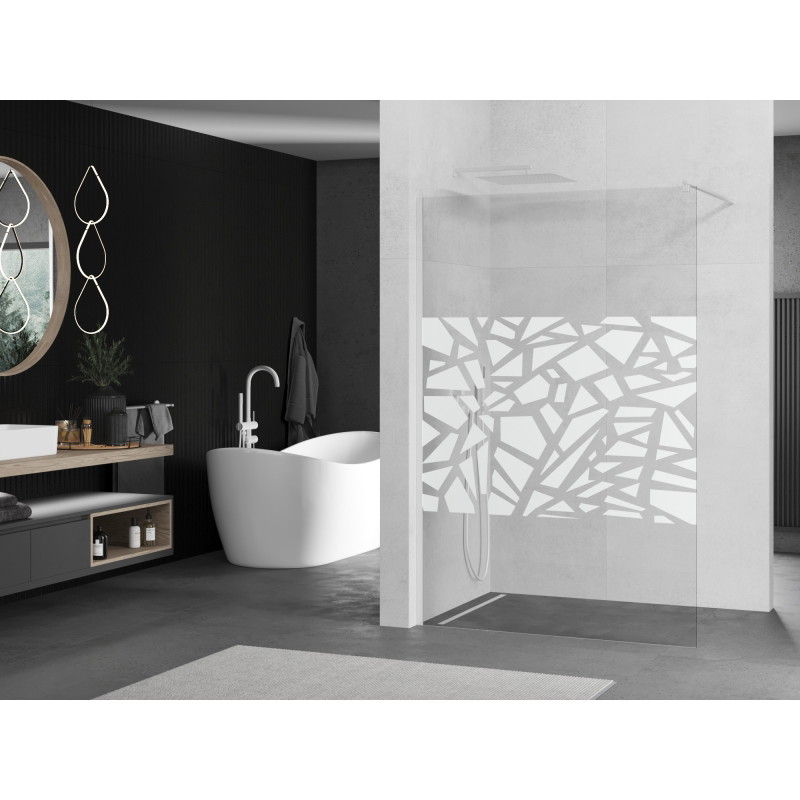 Mexen Kioto душ параван Walk-in 100 x 200 см, бял дизайн 8 мм, бял - 800-100-101-20-85