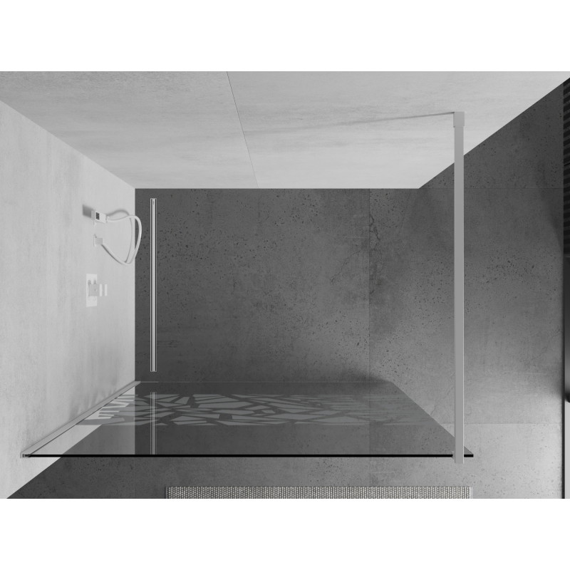 Mexen Kioto душ параван Walk-in 100 x 200 см, бял дизайн 8 мм, бял - 800-100-101-20-85