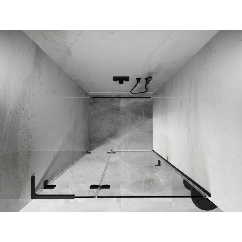 Mexen Lunar L лява душ кабина с отварящи се врати 105 см, прозрачна, gun metal - 834L-105-000-95-00-L