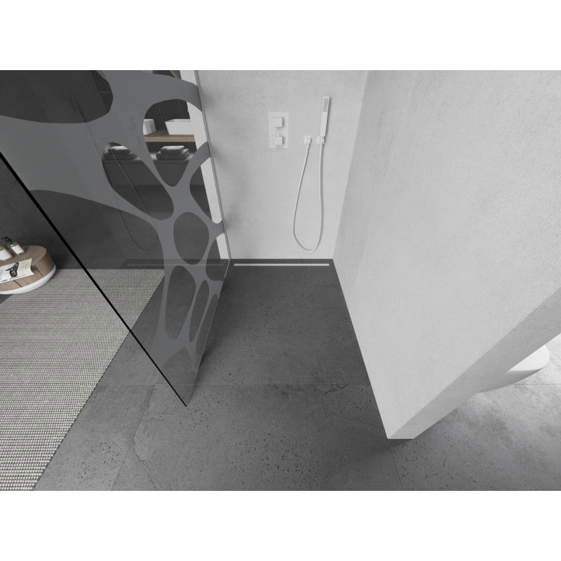 Mexen Kioto душ стена Walk-in 100 x 200 см, бяла вълна 8 мм, бяла - 800-100-101-20-97