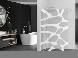 Mexen Kioto душ стена Walk-in 100 x 200 см, бяла вълна 8 мм, бяла - 800-100-101-20-97