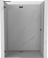 Mexen Lunar L ляви сгъваеми душ врати 140 см, прозрачни, gun metal - 834L-140-000-95-00-L