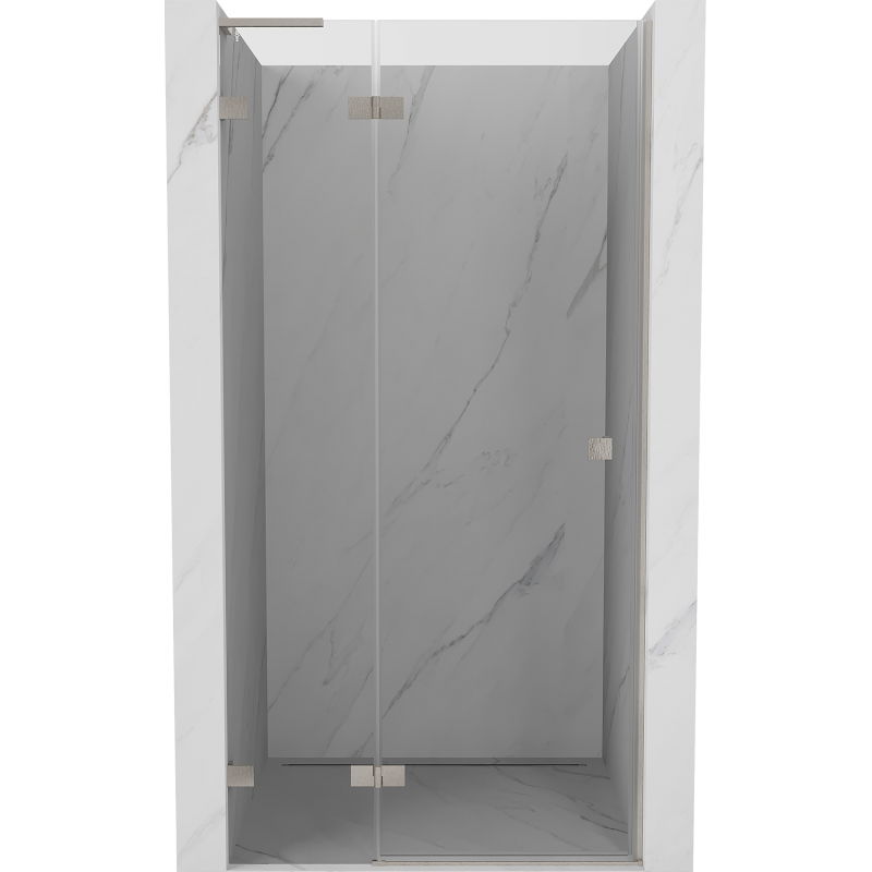 Mexen Lunar L лява душ врата с отваряне 90 см, прозрачна, матиран никел - 834L-090-000-97-00-L