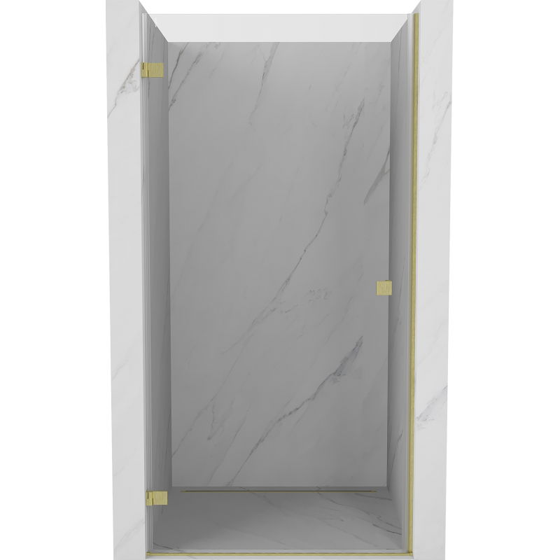 Mexen Lunar-B стъклена врата за душ, лява, 65 см, прозрачна, златна матова - 832-065-000-55-00-L