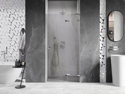 Mexen Lunar L десни душ врати отварящи се 115 см, прозрачни, хром - 834L-115-000-01-00-P