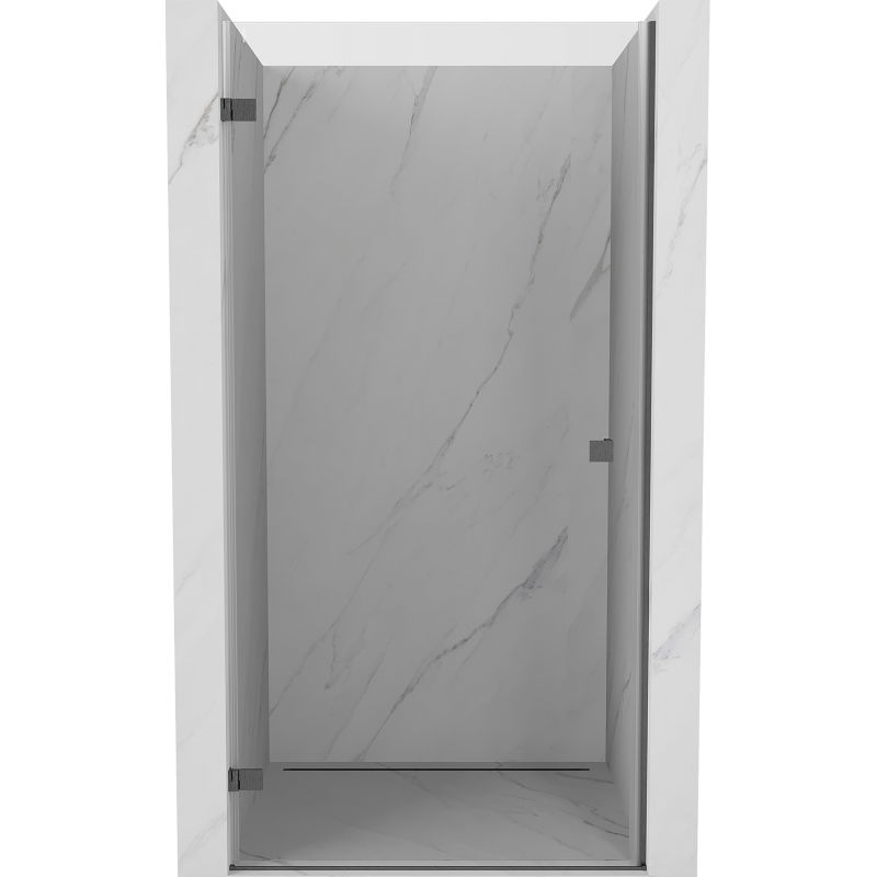 Mexen Lunar-B лява параван за душ 80 cm, прозрачен, четкан Gun Gray - 832-080-000-66-00-L