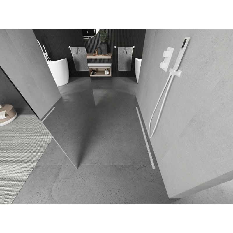 Mexen Kioto свободностояща душ-преграда 100 x 200 см, огледало 8 мм, бяла - 800-100-002-20-50