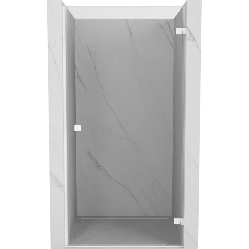 Mexen Lunar-B врати за душ кабина, панти десен 85 см, прозрачни, бели - 832-085-000-20-00-P