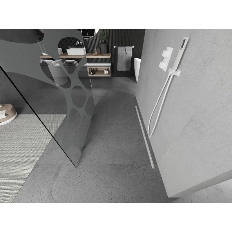 Mexen Kioto свободностояща душ преграда 120 x 200 см, бяла вълна 8 мм, бяла - 800-120-002-20-97