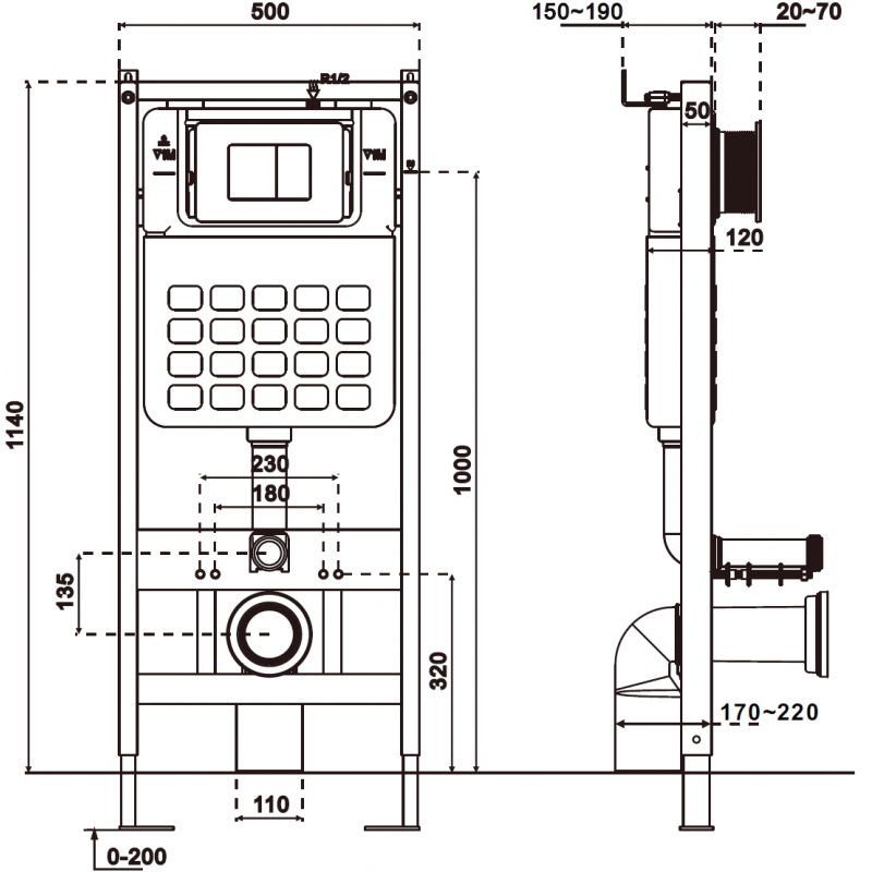 Mexen Tex Air Slim пневматична структура за вграждане за WC - 61100A