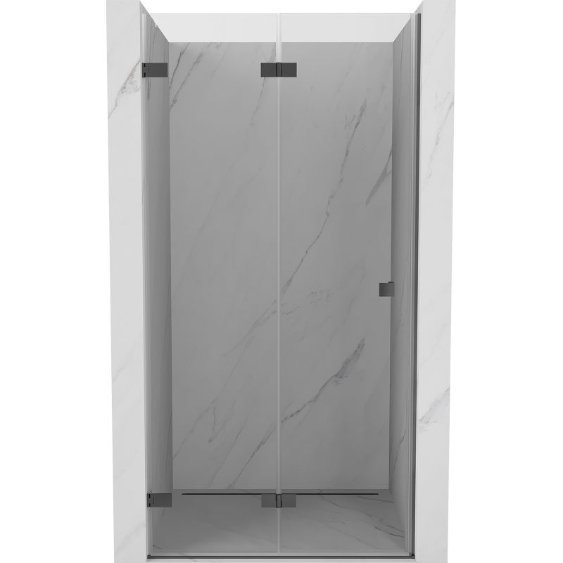Mexen Lunar-F сгъваеми душ врати леви 85 cm, прозрачни, gun metal - 836-085-000-95-00-L