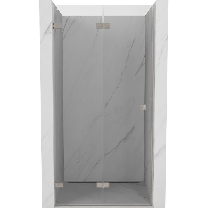 Mexen Lunar-F ляв сгъваем душ врата 95 см, прозрачен, четкан никел - 836-095-000-97-00-L