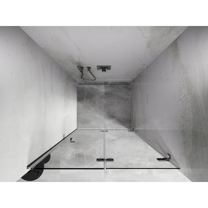 Mexen Lunar-F сгъваеми душ врати, десни 80 см, прозрачни, хром - 836-080-000-01-00-P