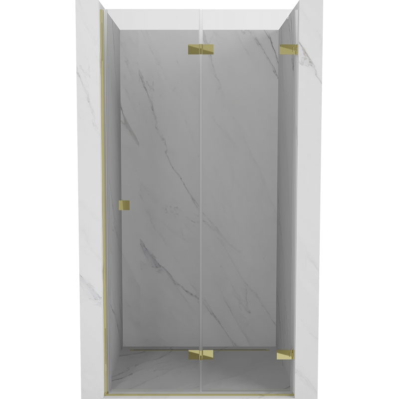 Mexen Lunar-F сгъваеми врати за душ, десни 90 cm, прозрачни, златисти - 836-090-000-50-00-P