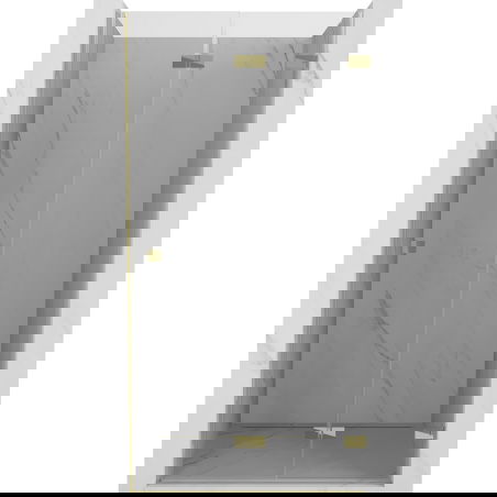 Mexen Lunar-F сгъваеми душ врати десни 90 см, прозрачни, златни - 836-090-000-50-00-P