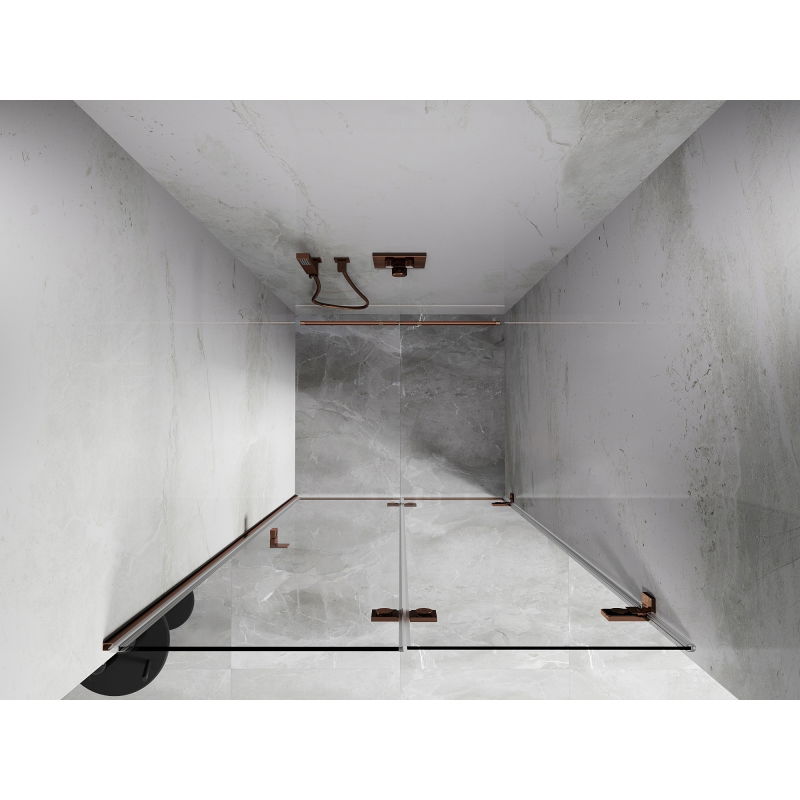 Mexen Lunar-F сгъваеми душ врати дясни 70 см, прозрачни, розово злато - 836-070-000-60-00-P