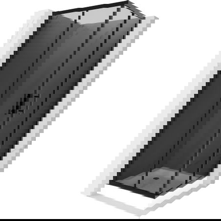 Mexen Rio квадратна душ кабина 70 x 70 см, графит, черна + поддушово корито,