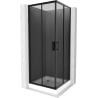 Мексен Рио квадратна душ кабина 70 x 70 см, графит, черна + корито Рио, бял - 860-070-070-70-40-4510