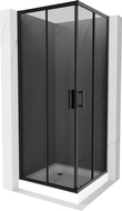 Мексен Рио квадратна душ кабина 70 x 70 см, графит, черна + корито Рио, бял - 860-070-070-70-40-4510