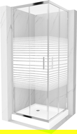 Mexen Rio квадратна душ кабина 70 x 70 cm, бели ленти, хром + поддушово корито Rio, бяло - 860-070-070-01-20-4510
