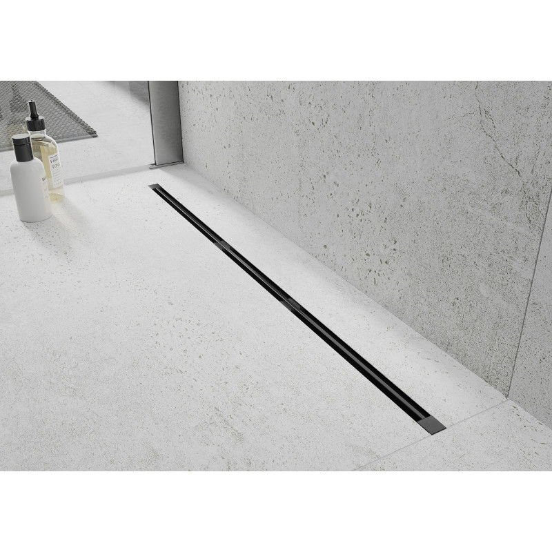 Mexen Flat 360° Slim Плосък 360° Супер Тънък въртящ се линеен отвод 130 см, черен