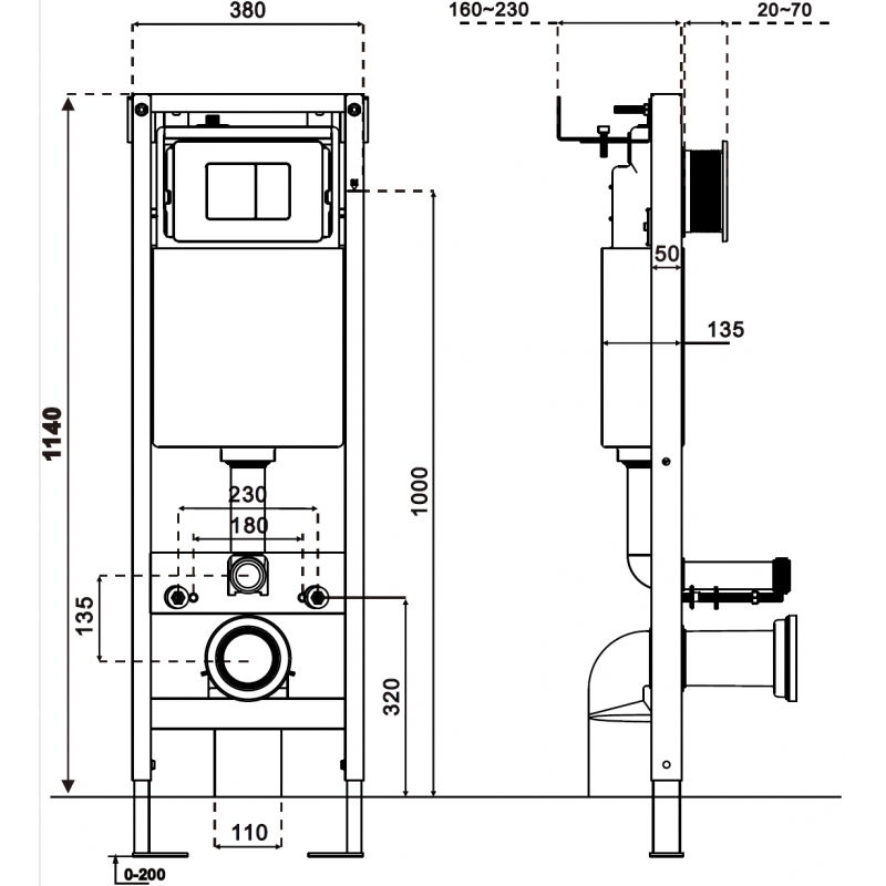 Mexen Tex W тесен, ъглов стенен модул за вграждане за тоалетна - 61105