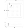 Mexen Rio квадратна душ кабина 70 x 70 cm, бели ленти, хром + поддушово корито Rio, бяло - 860-070-070-01-20-4510