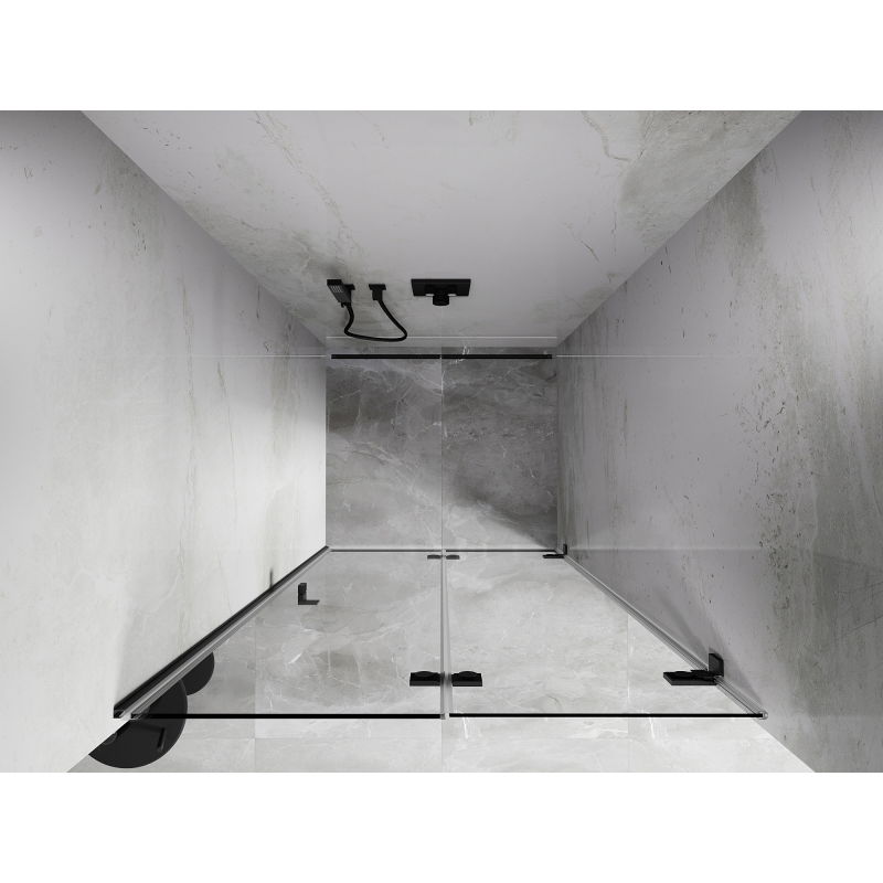 Mexen Lunar-F сгъваеми душ врати десни 75 см, прозрачни, gun gray четкан - 836-075-000-66-00-P